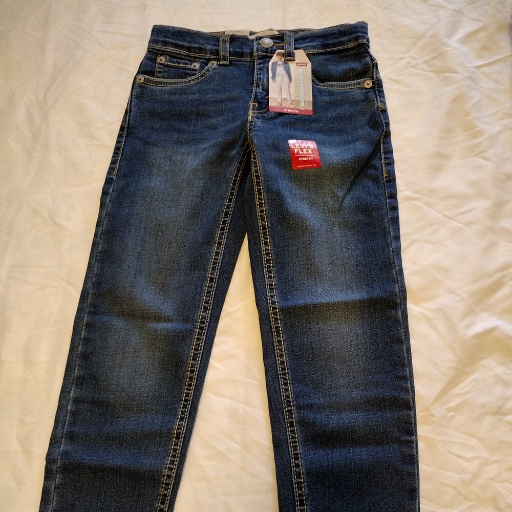 🌟 Levi's || 6 Dark Wash 502 Boys Stretch Jeans